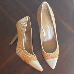 Nine West Tan and Cream Women's Heels